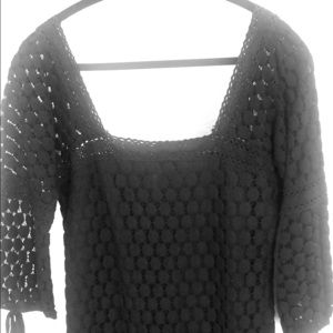 Black lacy/crocheted dress. Excellent condition. M